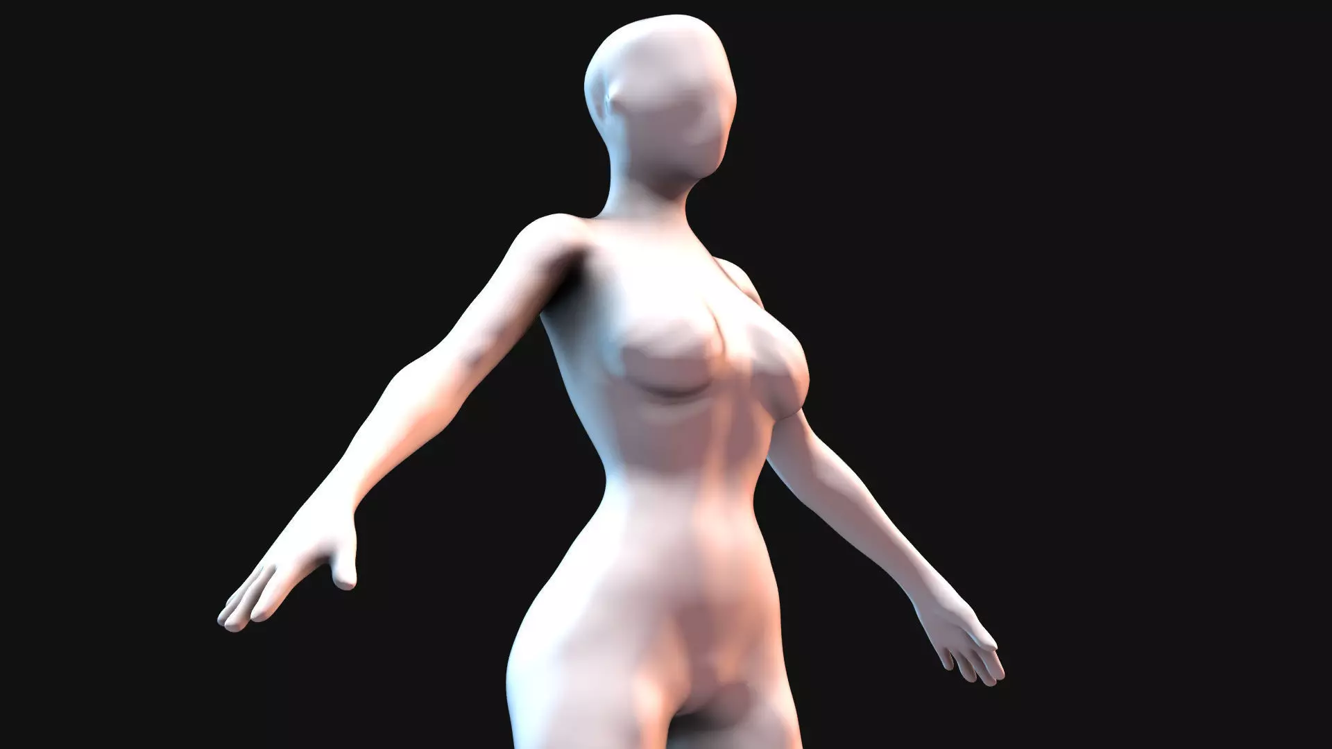 Faceless BaseMesh Woman 3D model_0