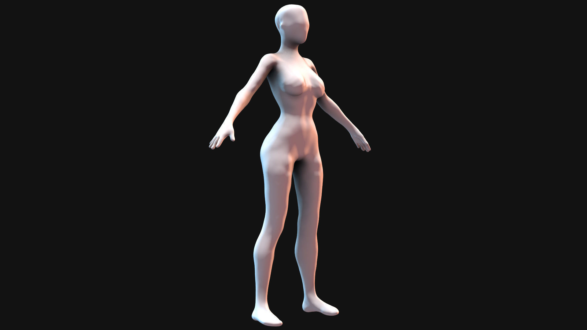 Faceless BaseMesh Woman 3D model_2