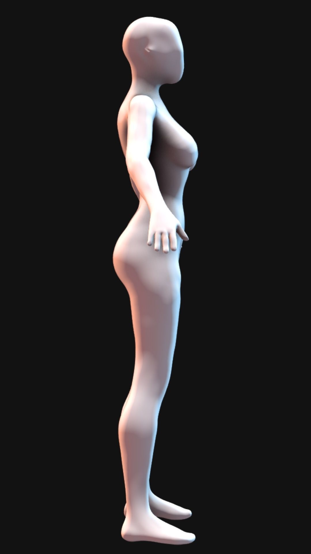 Faceless BaseMesh Woman 3D model_4