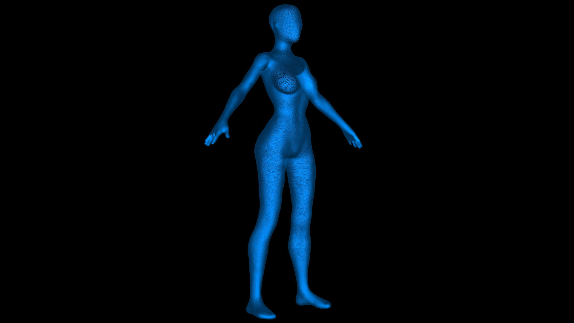 Faceless BaseMesh Woman 3D model_1