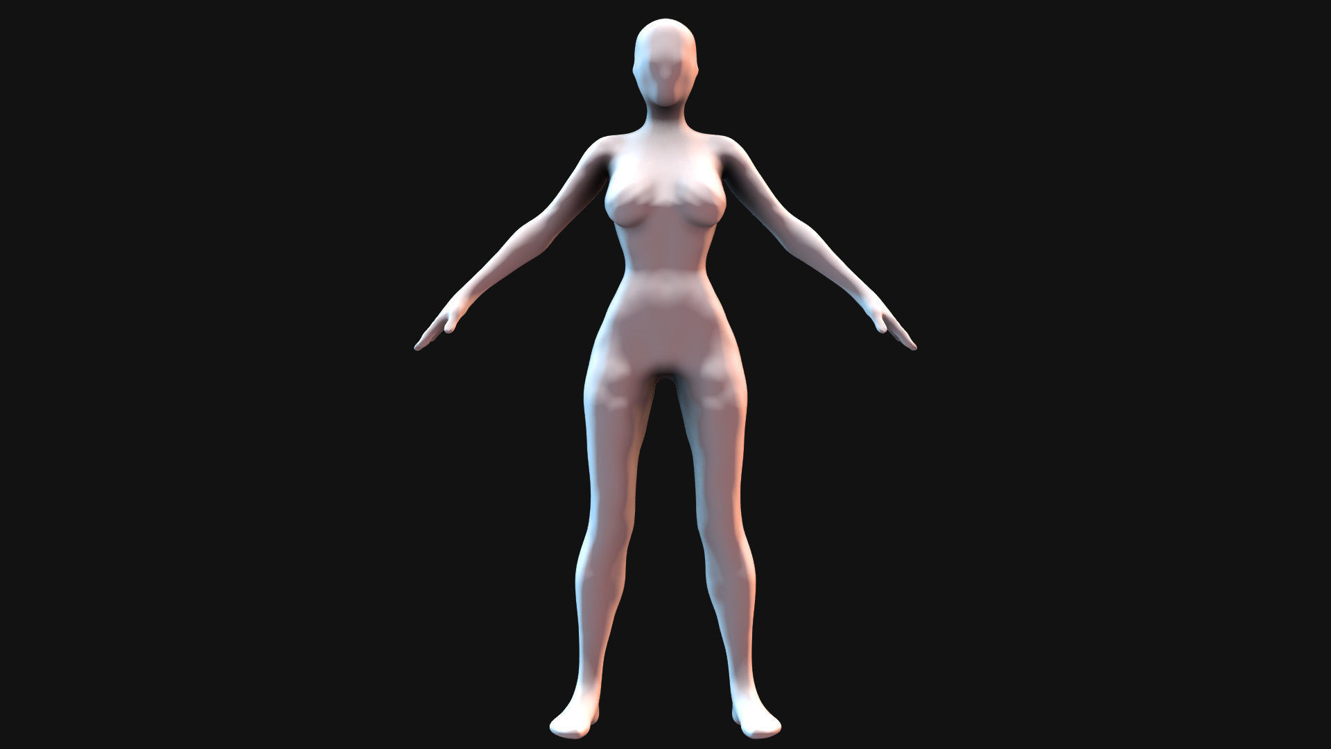Faceless BaseMesh Woman 3D model_3