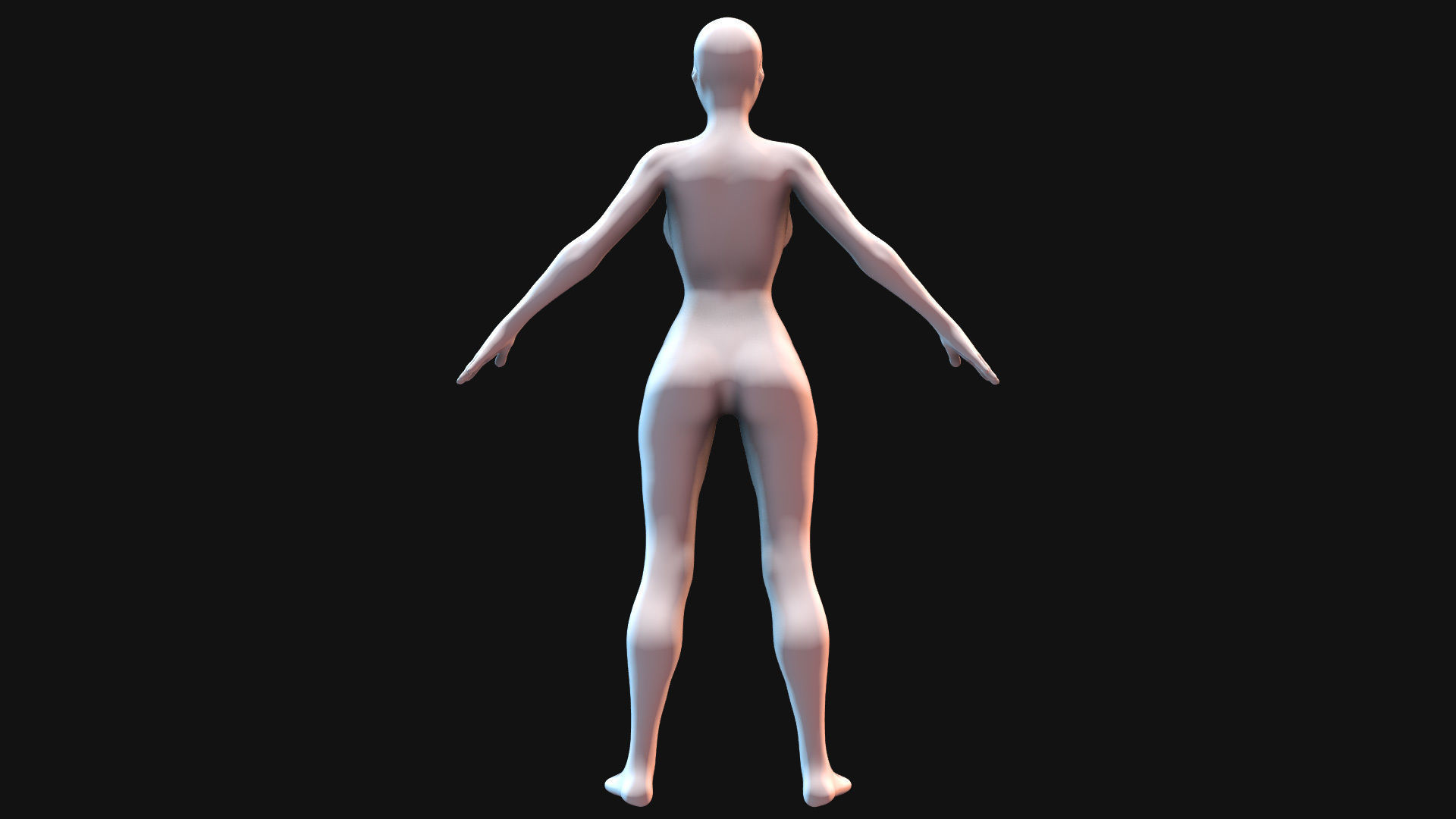Faceless BaseMesh Woman 3D model_5
