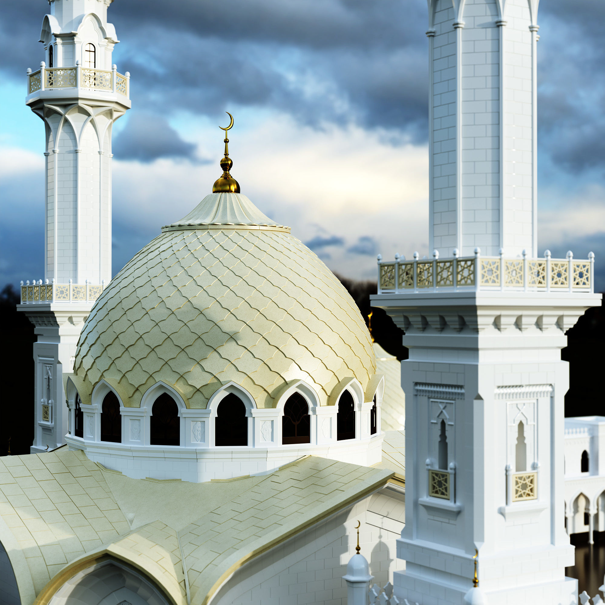 The White Mosque 3D model_2