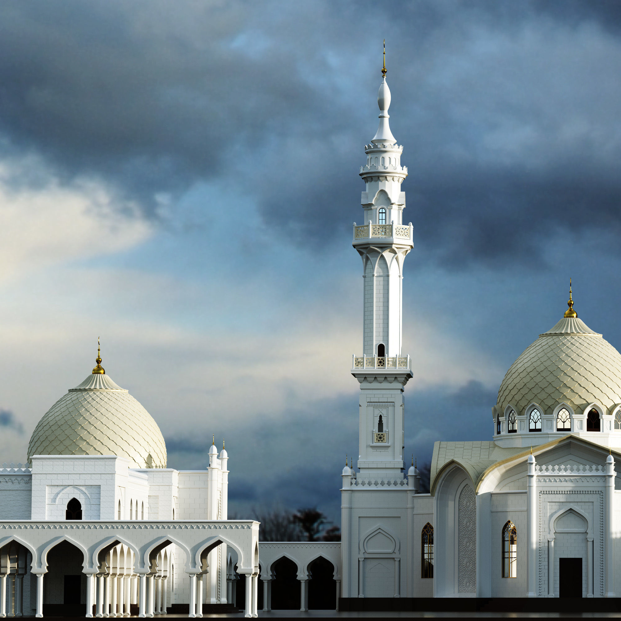 The White Mosque 3D model_4
