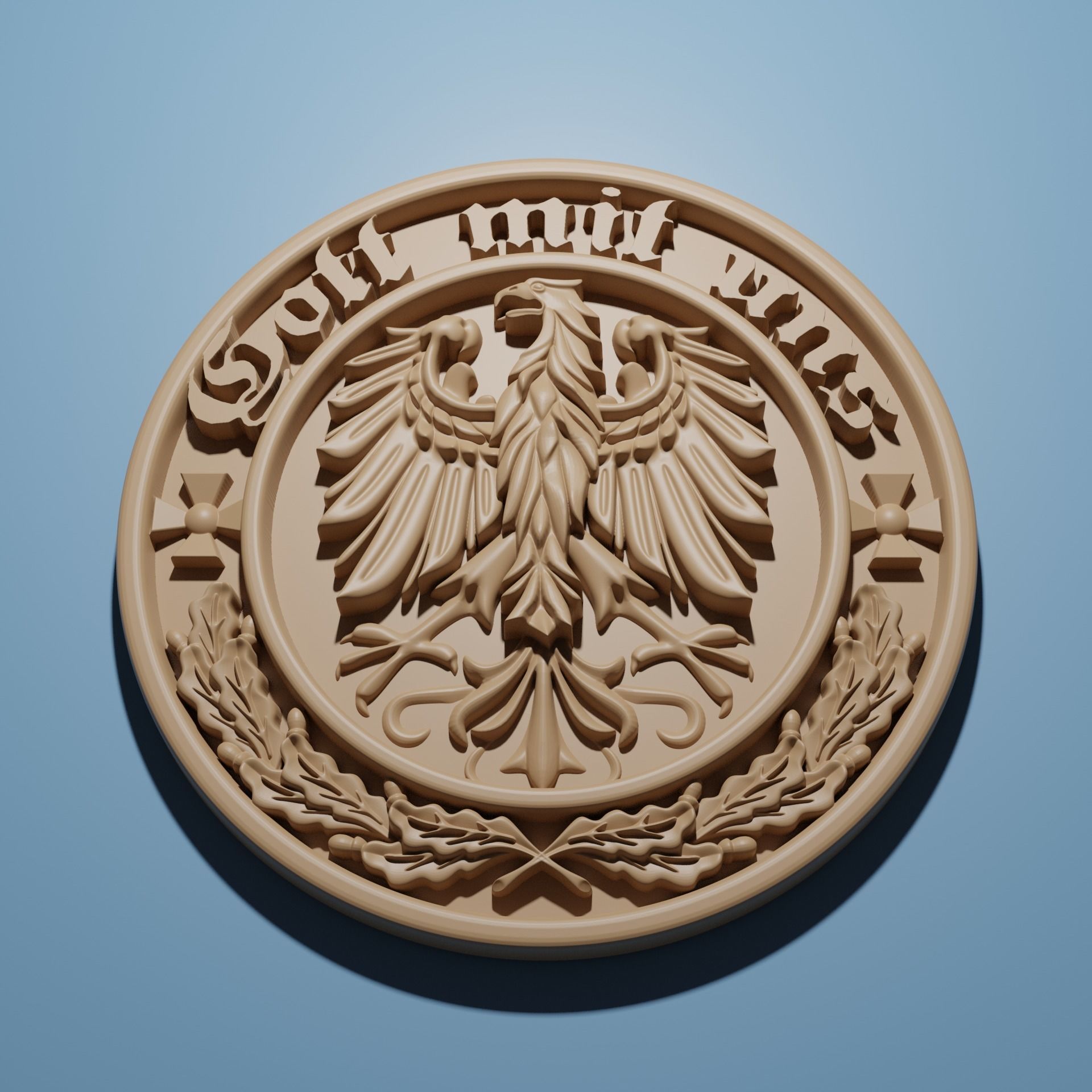 Gott mit uns 3D STL Model for CNC Router Engraver Relief 3D print model_2
