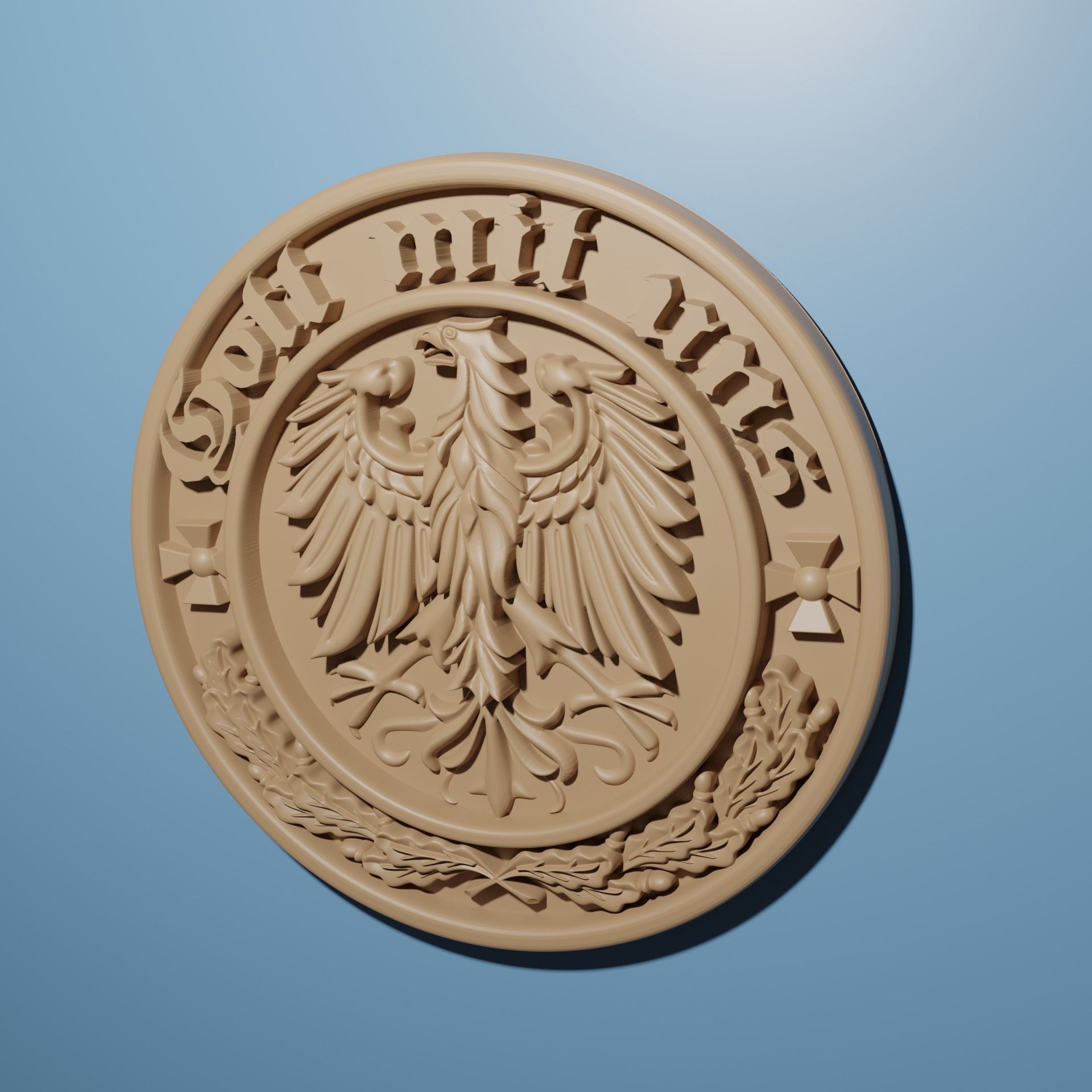 Gott mit uns 3D STL Model for CNC Router Engraver Relief 3D print model_1