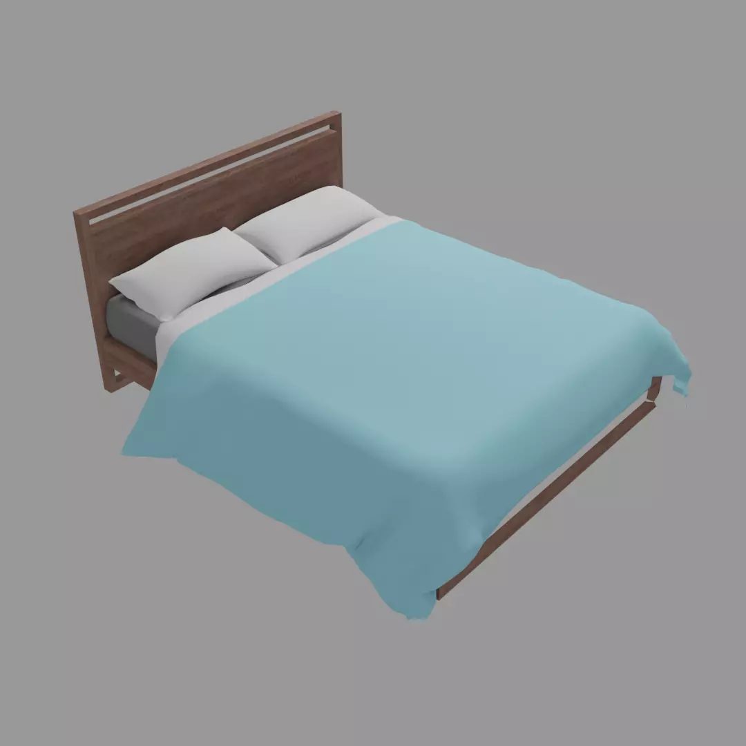 Bed furniture 3D model_0