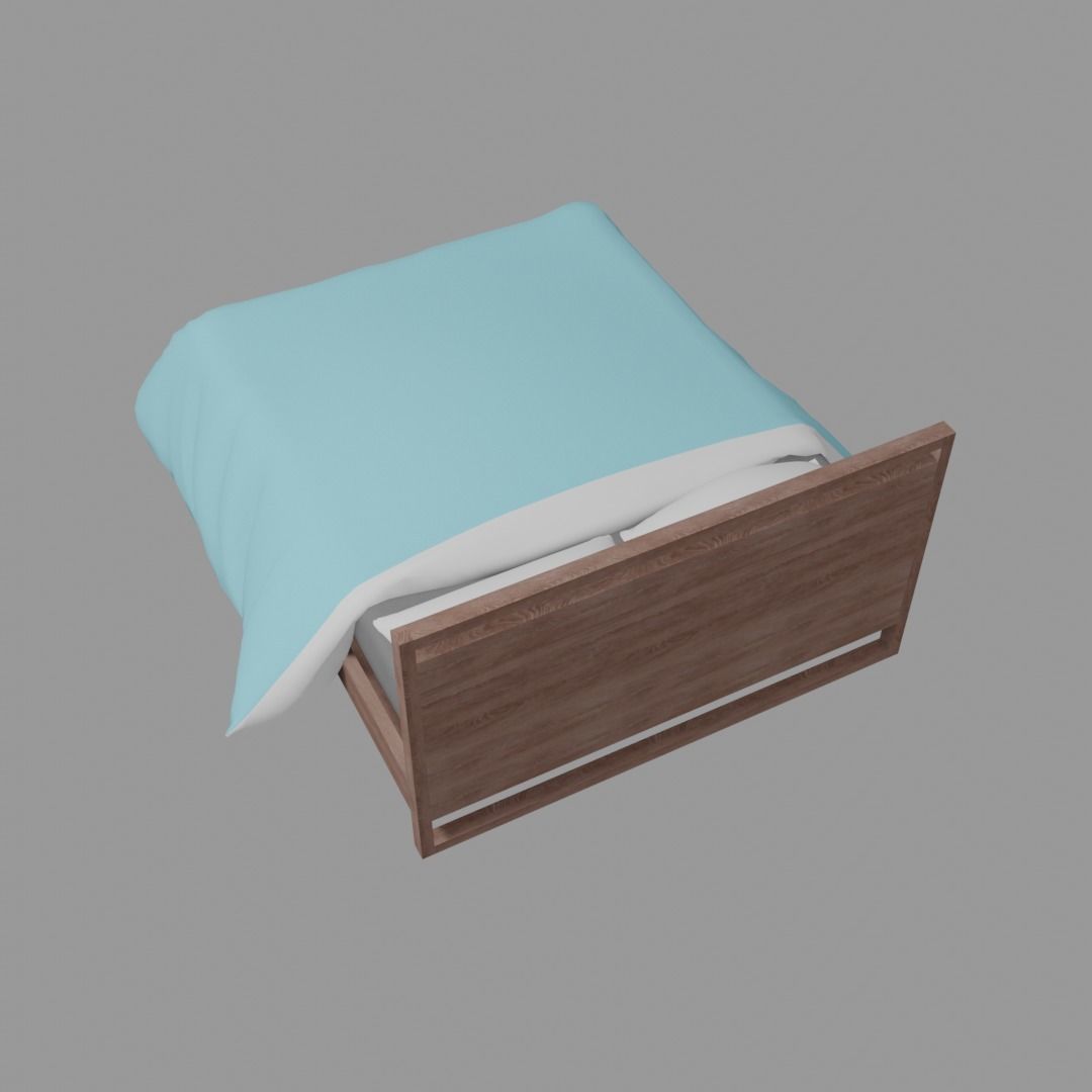 Bed furniture 3D model_2