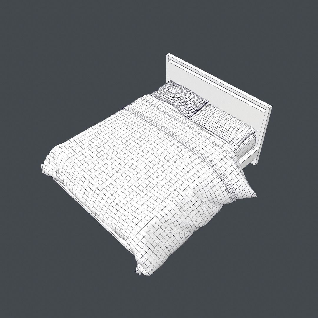 Bed furniture 3D model_4