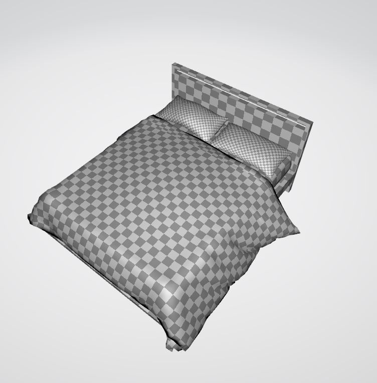 Bed furniture 3D model_3