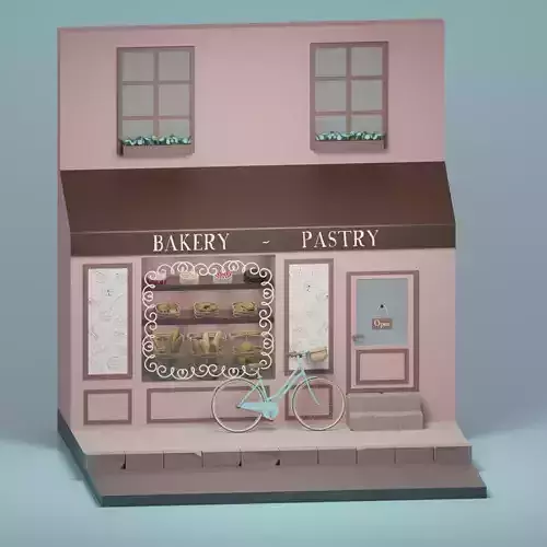 Bakery - Pastry Low-poly 3D model