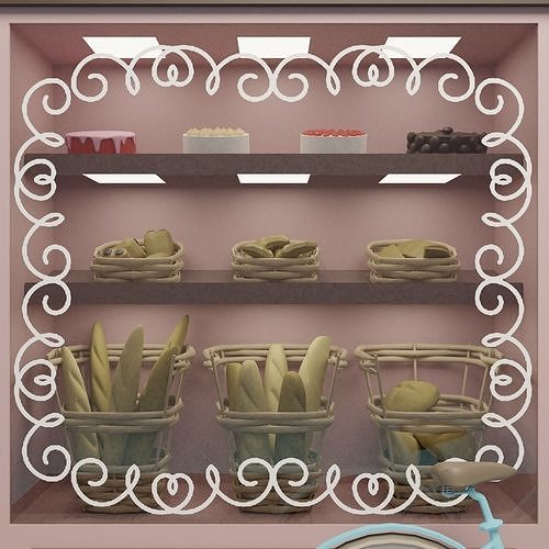 Bakery - Pastry Low-poly 3D model 6