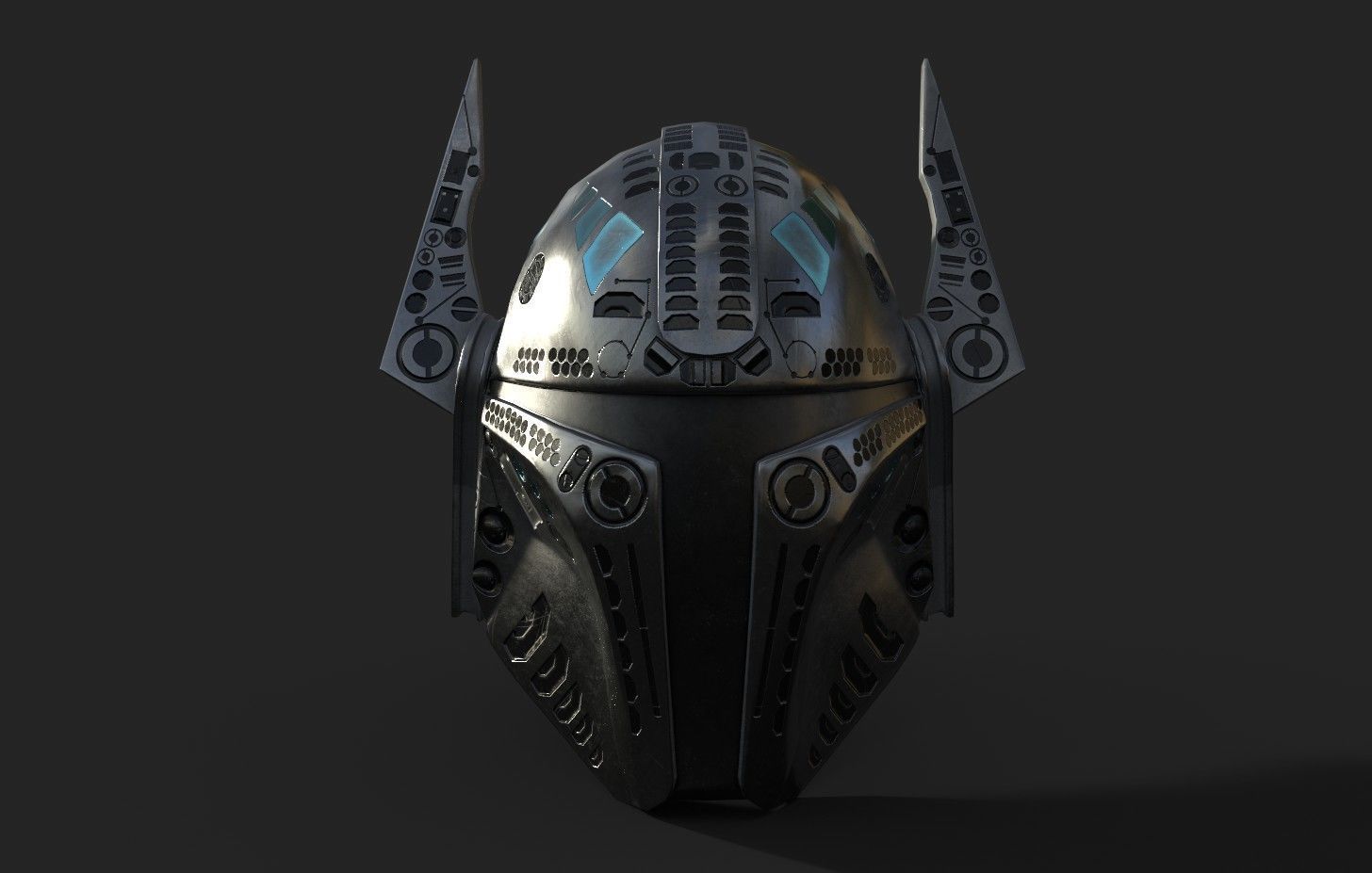 Mandalorian Helmet PBR Low-poly 3D model_6