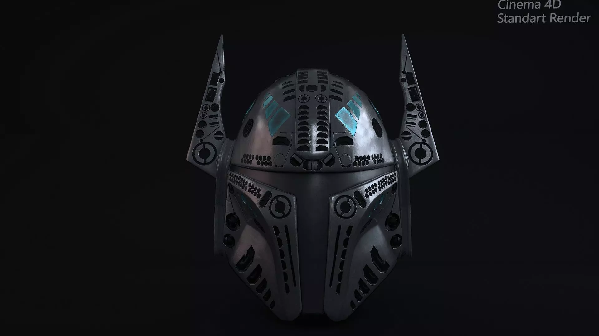 Mandalorian Helmet PBR Low-poly 3D model_0