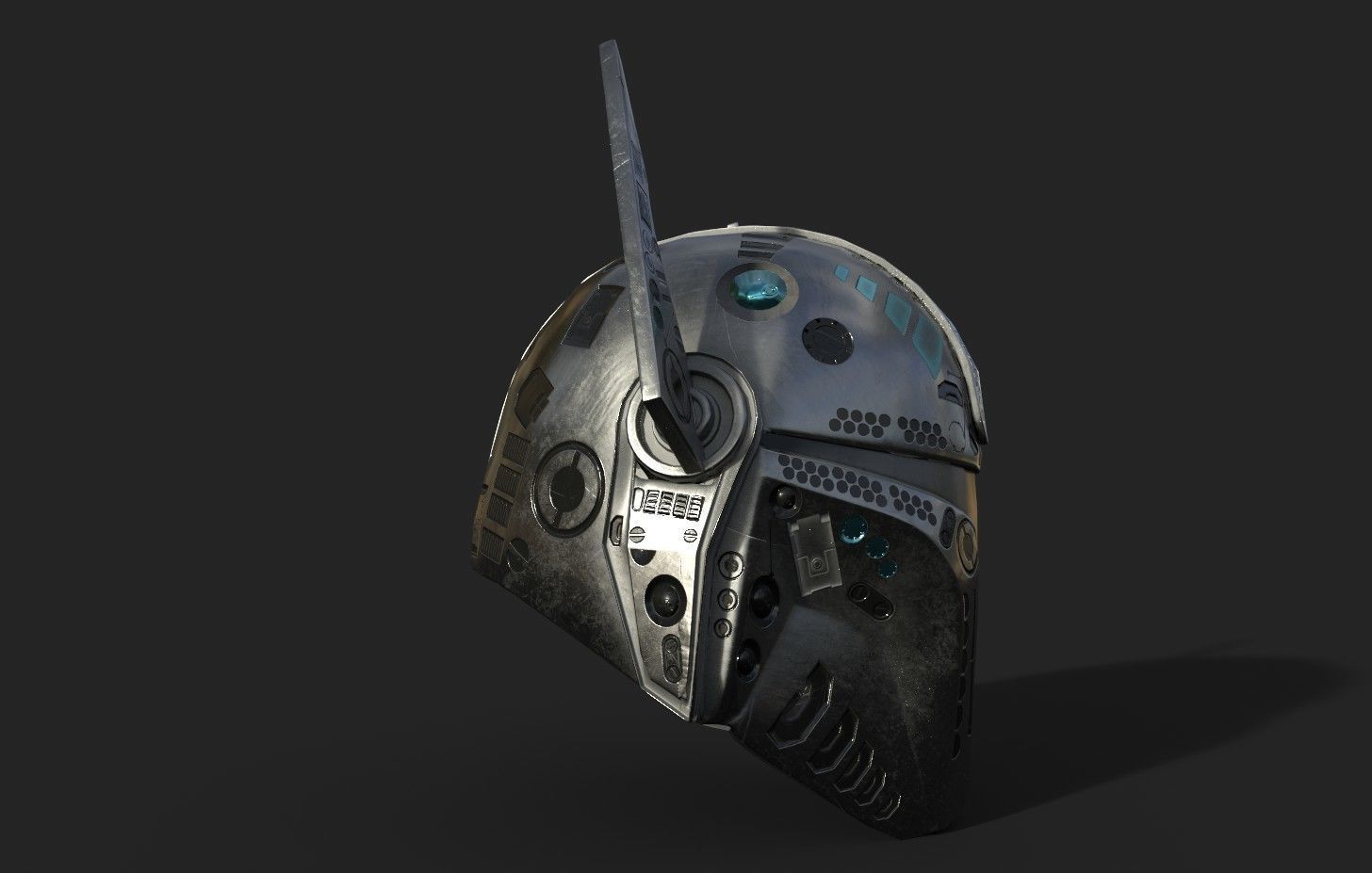 Mandalorian Helmet PBR Low-poly 3D model_12