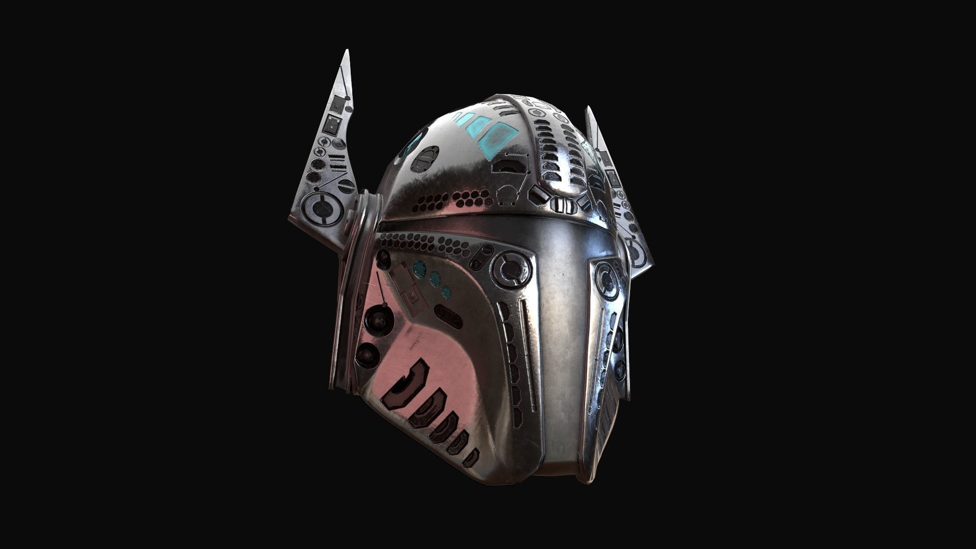 Mandalorian Helmet PBR Low-poly 3D model_5