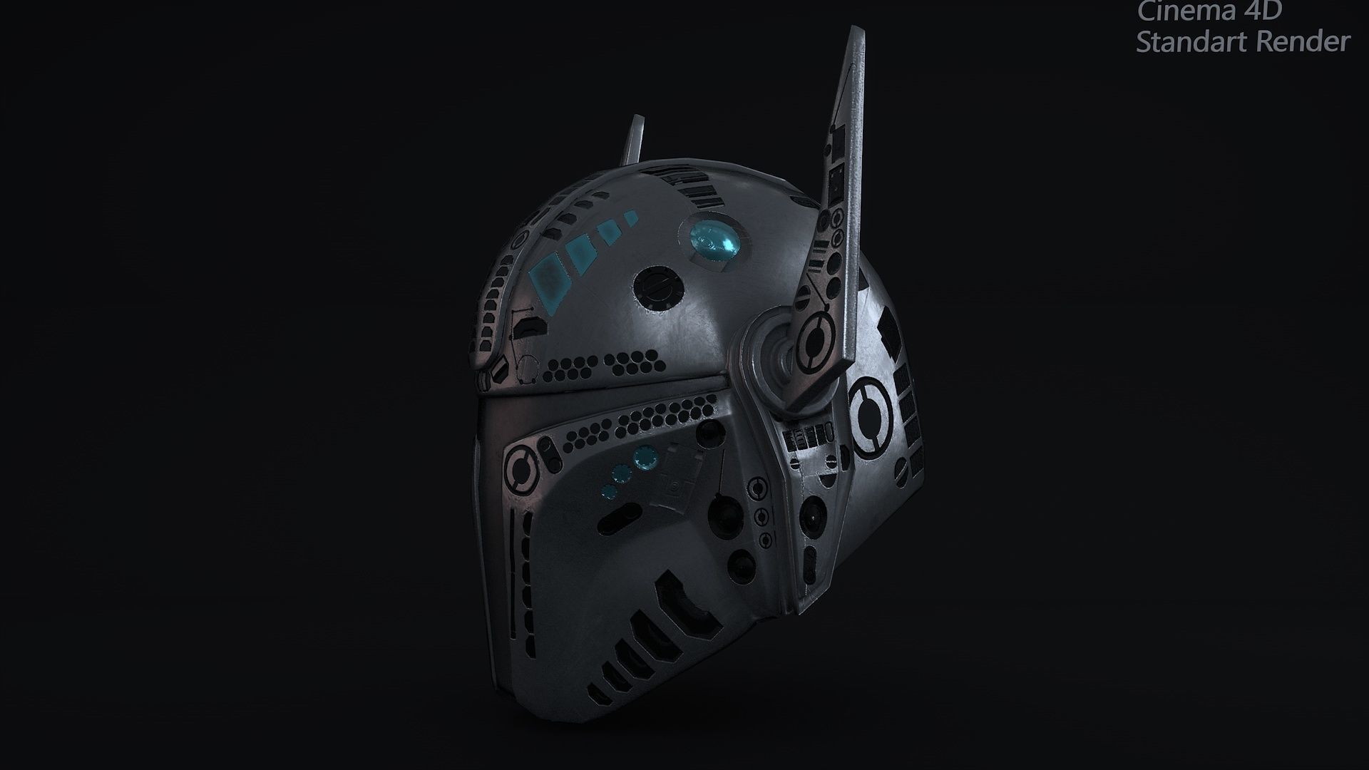 Mandalorian Helmet PBR Low-poly 3D model_2