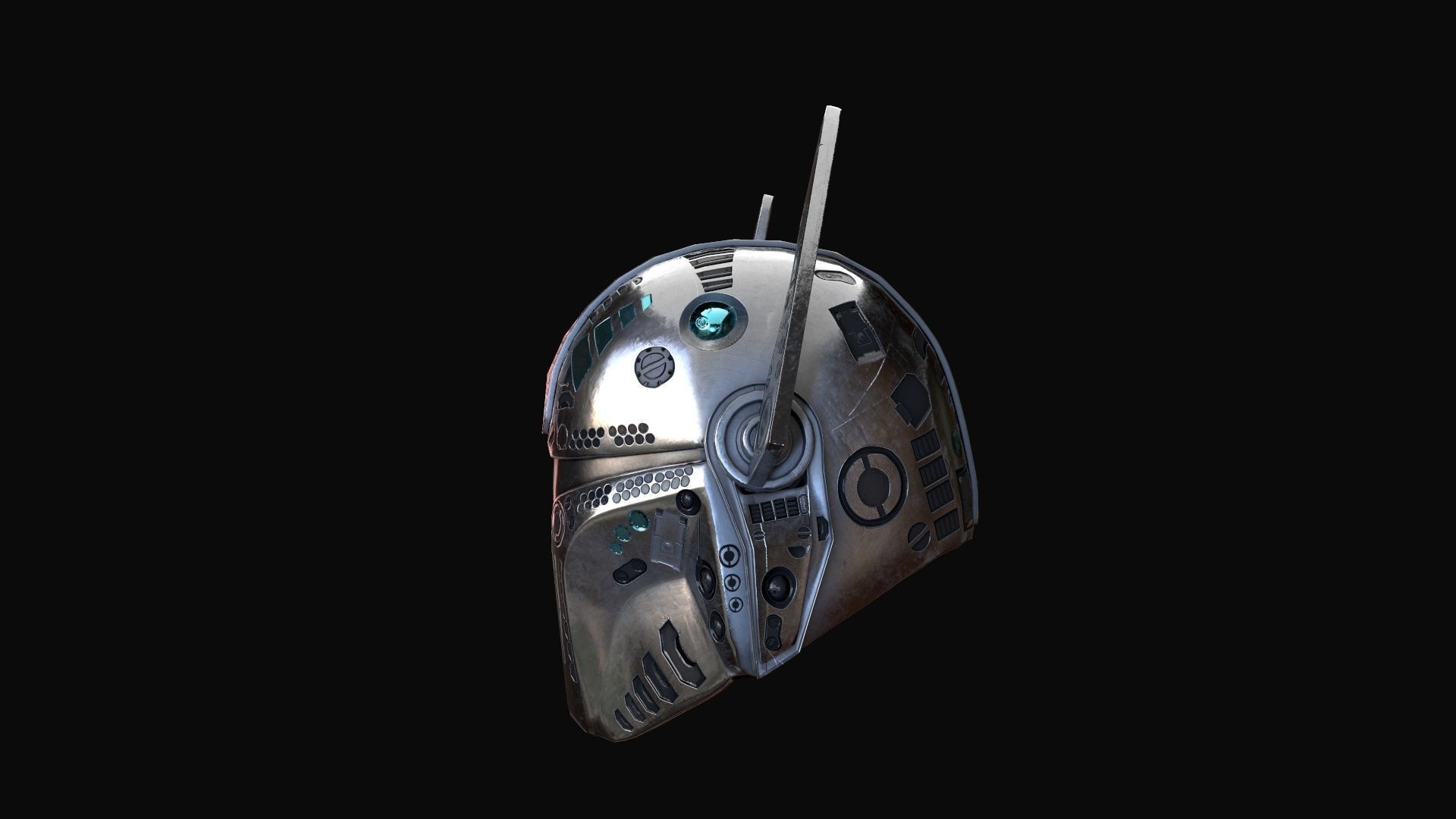 Mandalorian Helmet PBR Low-poly 3D model_7