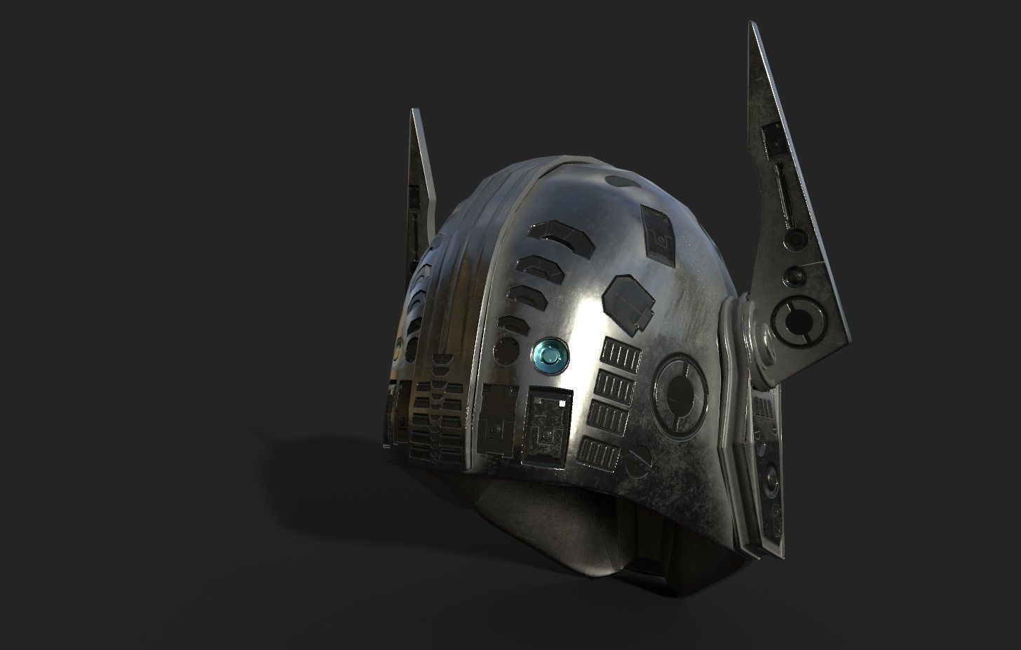 Mandalorian Helmet PBR Low-poly 3D model_10