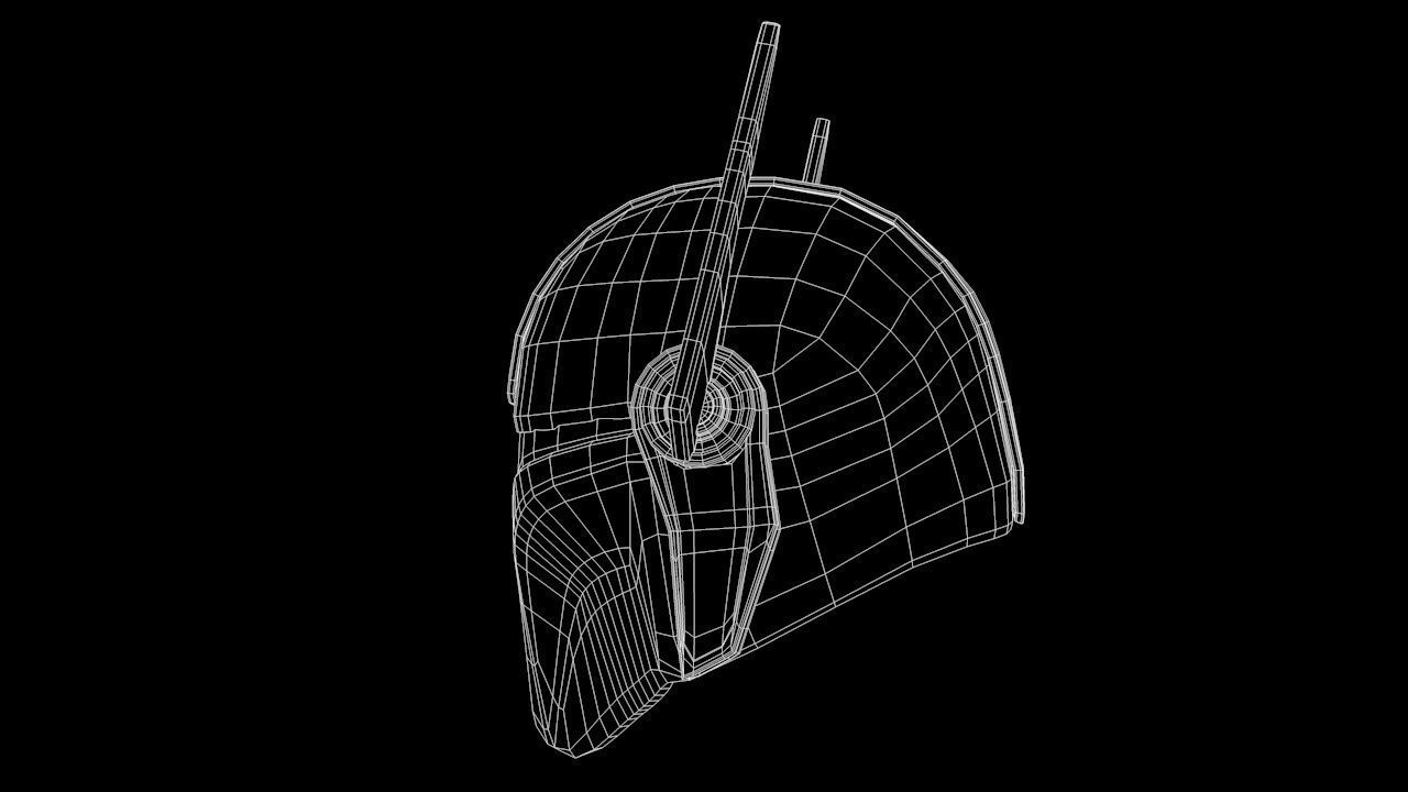 Mandalorian Helmet PBR Low-poly 3D model_15
