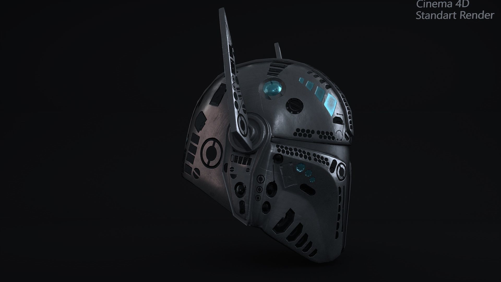 Mandalorian Helmet PBR Low-poly 3D model_11