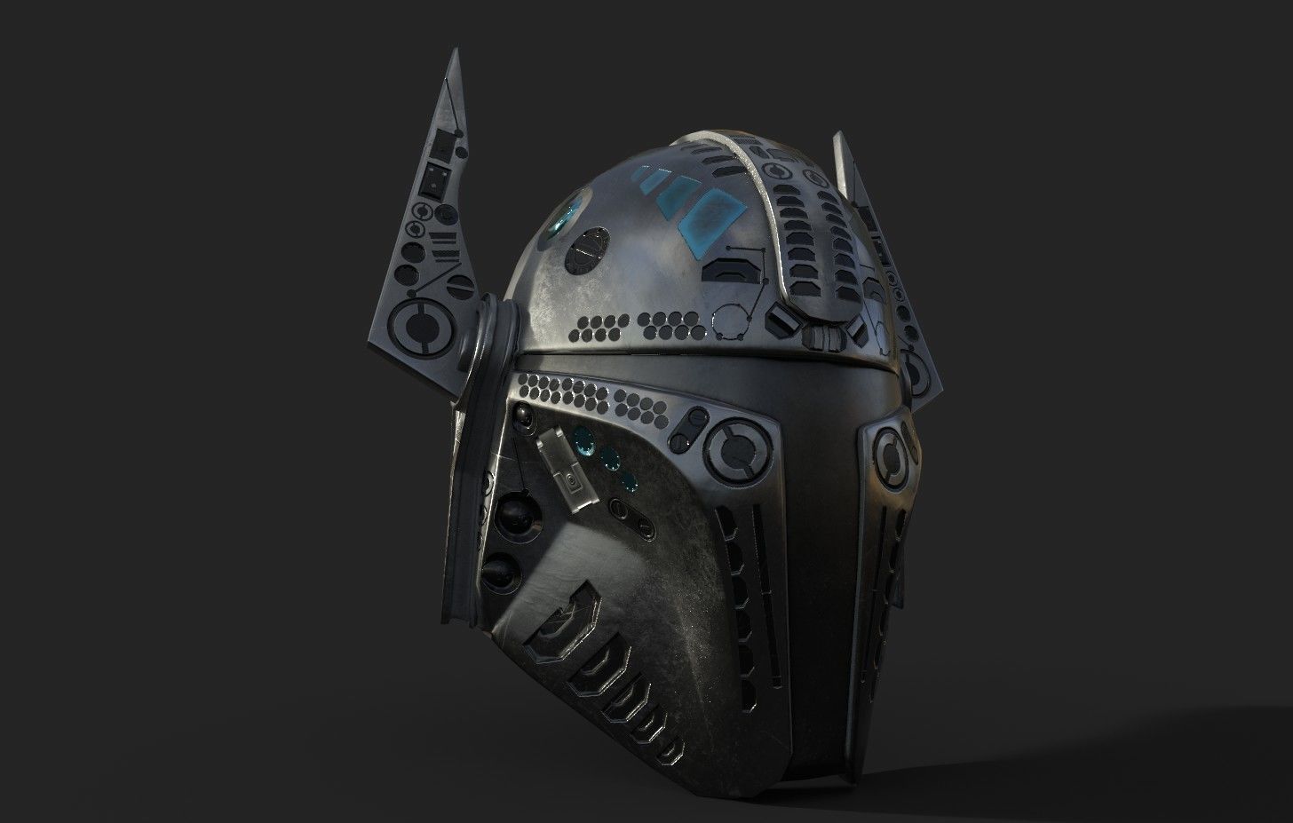Mandalorian Helmet PBR Low-poly 3D model_8