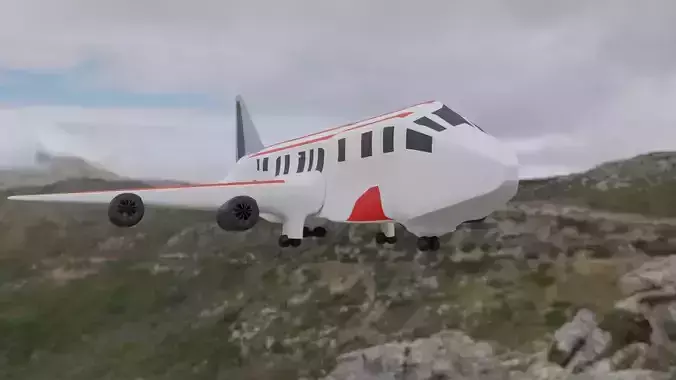 Aeroplane airplane in sky Free low-poly 3D model