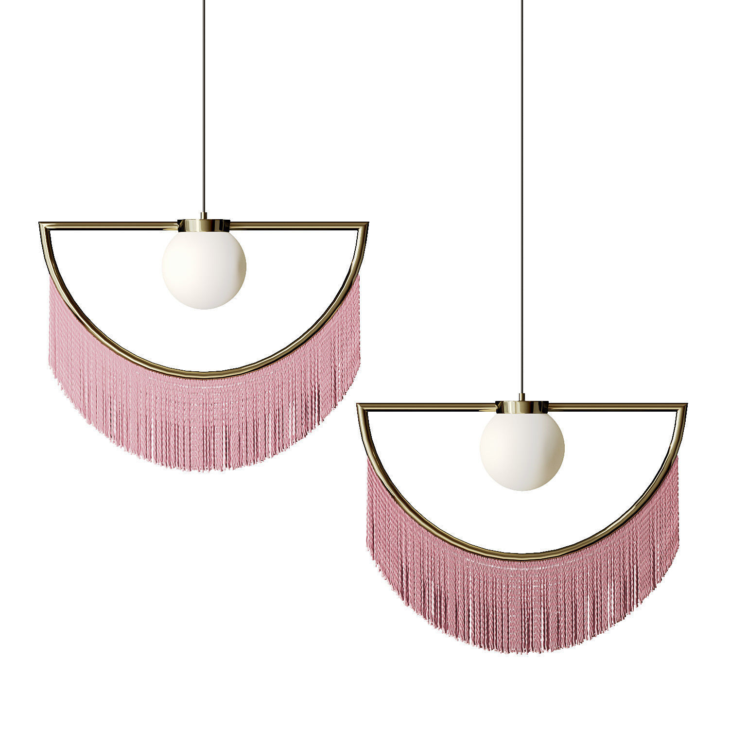   Pendant lamp with tassels Fringe  3D model_0