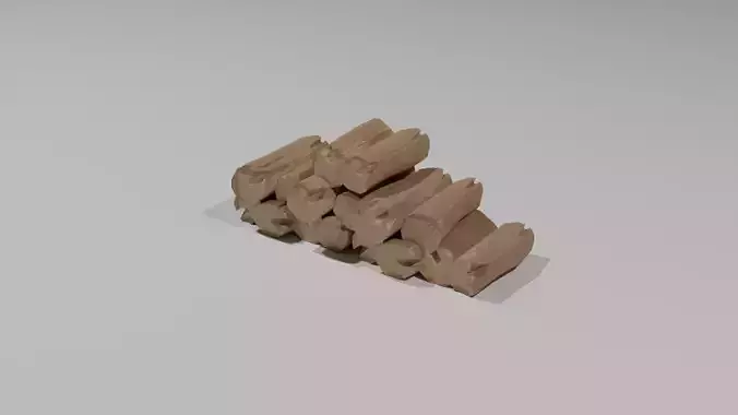 Wood Log Low-poly 3D model