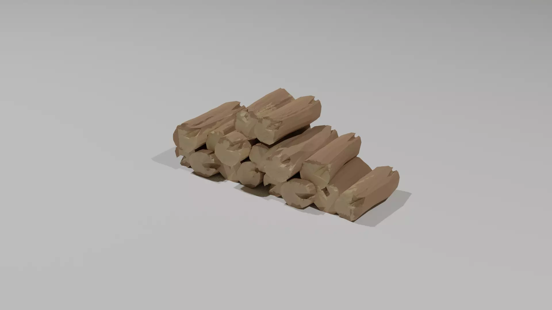 Wood Log Low-poly 3D model_0