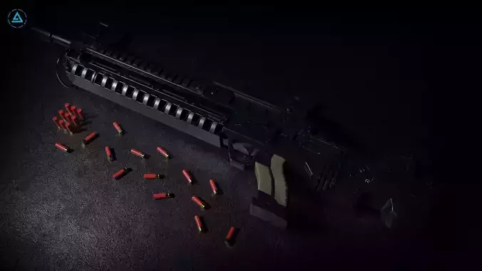 Hyper Siege 4 Shotgun Low-poly 3D model