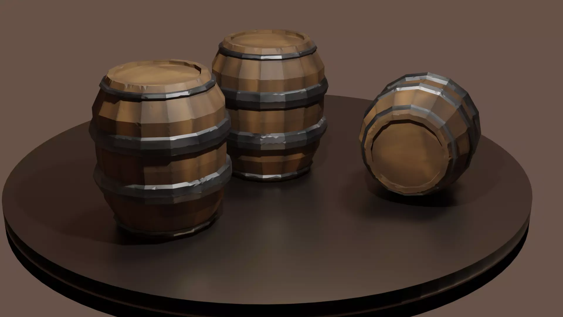 Stylized Barrel Low-poly 3D model_0