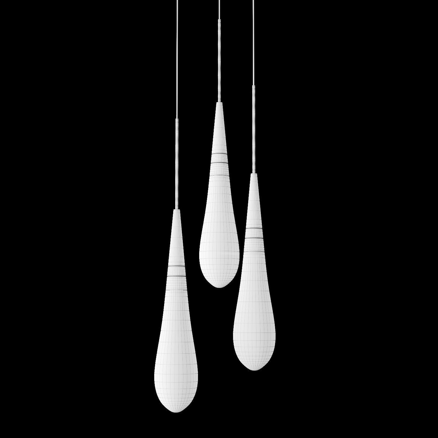Drop shaped pendant lamp FIAL 3D model_2