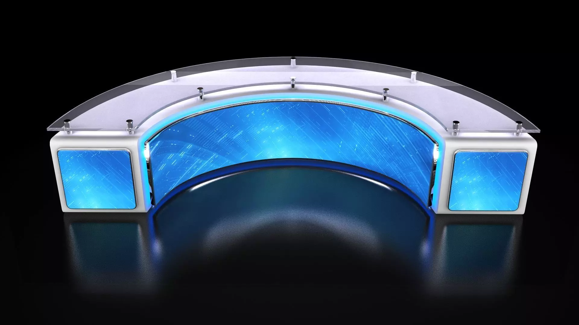 Studio News Desk 3D model