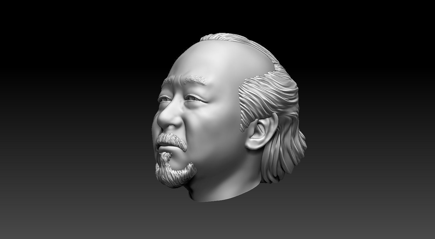 Mr Miyagi head -Pat Morita -Printable 3D print model_3