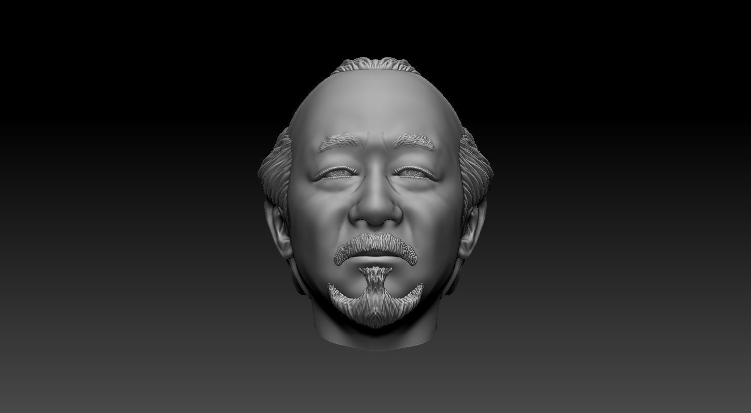 Mr Miyagi head -Pat Morita -Printable 3D print model_1