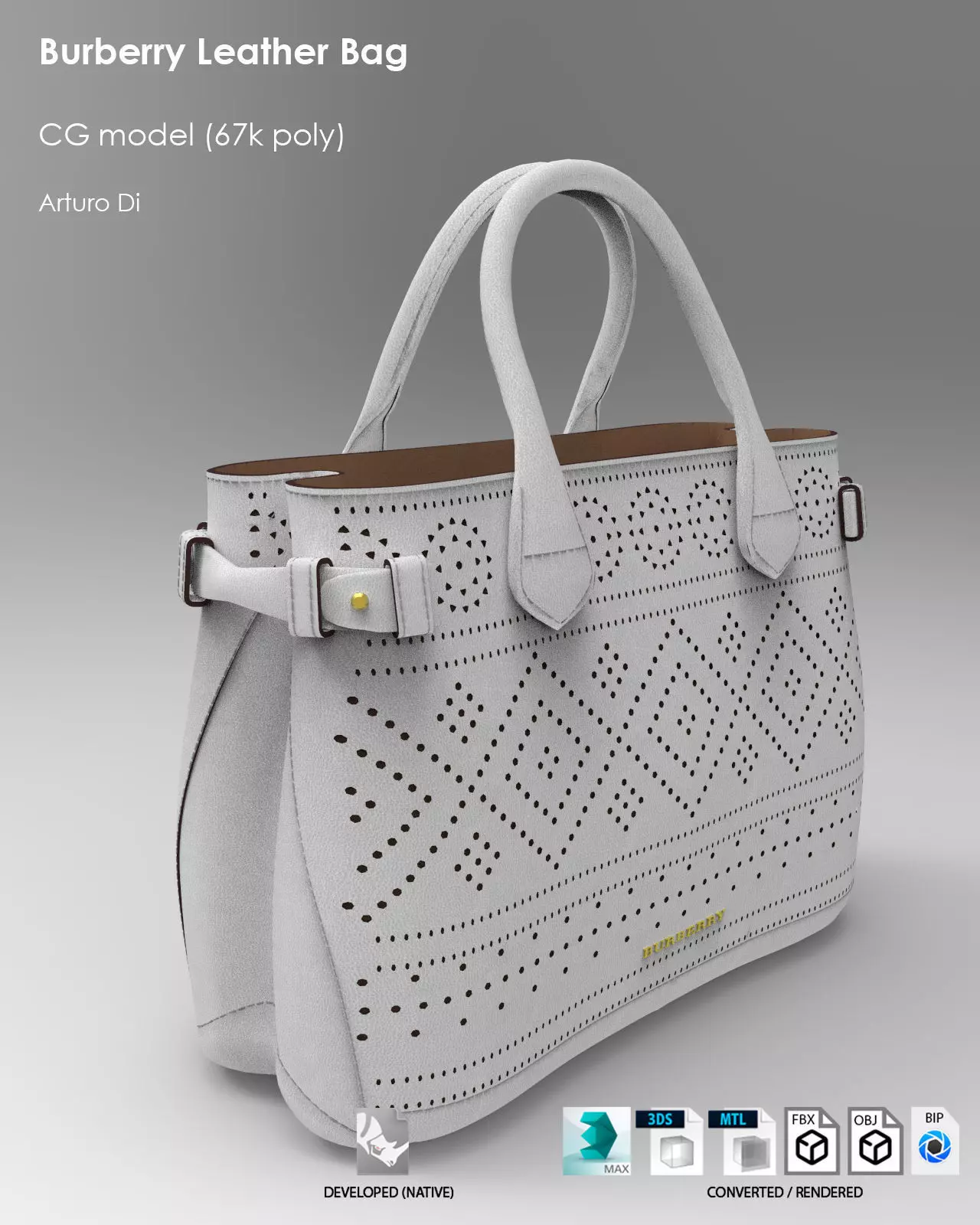 Burberry Leather Bag 3D model