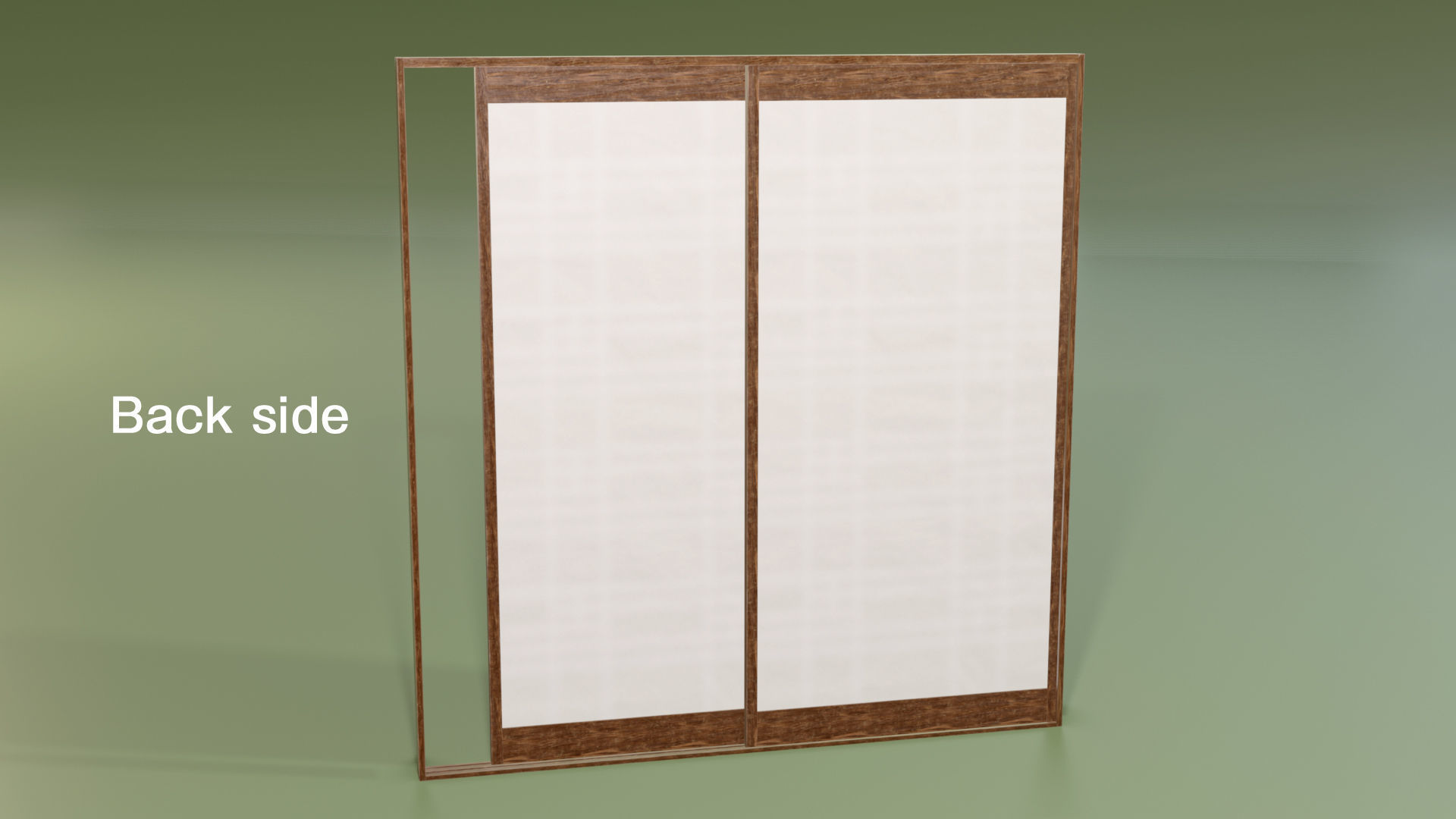 Japanese Shoji with designed lattice Low-poly 3D model_2