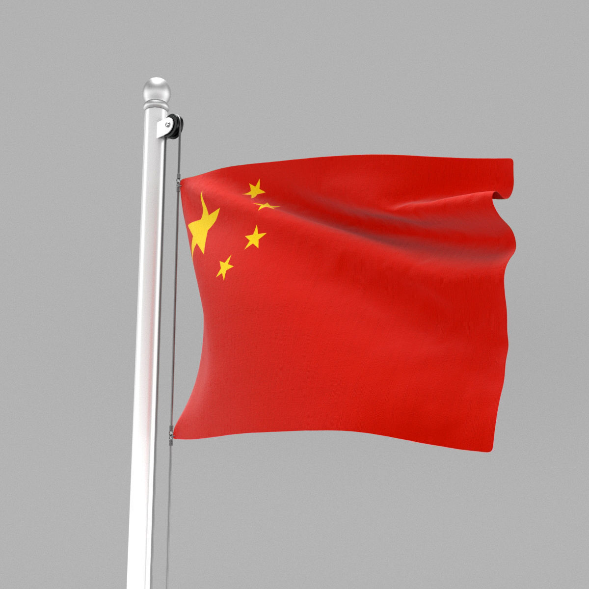 Flag of China 3D model_1