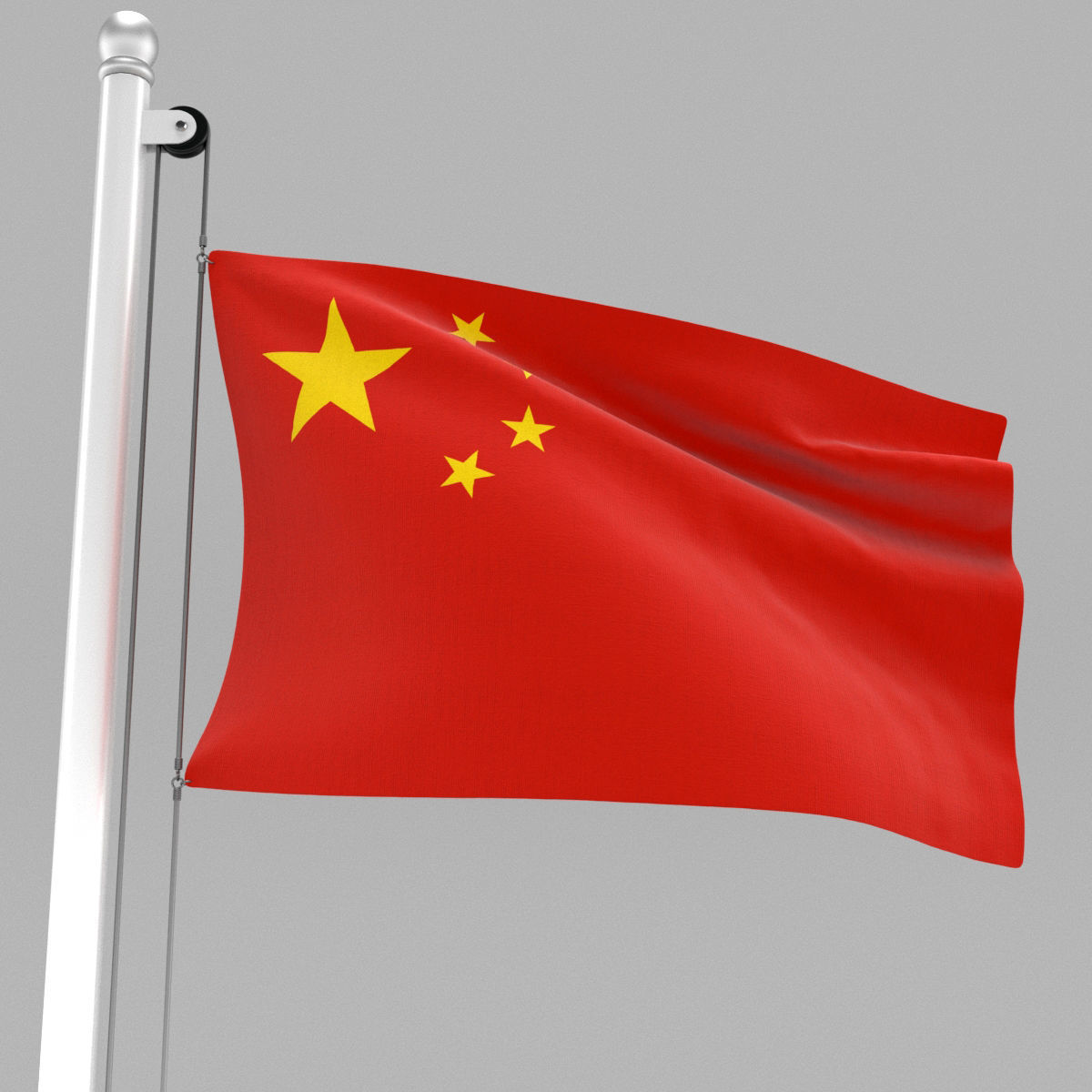 Flag of China 3D model_3