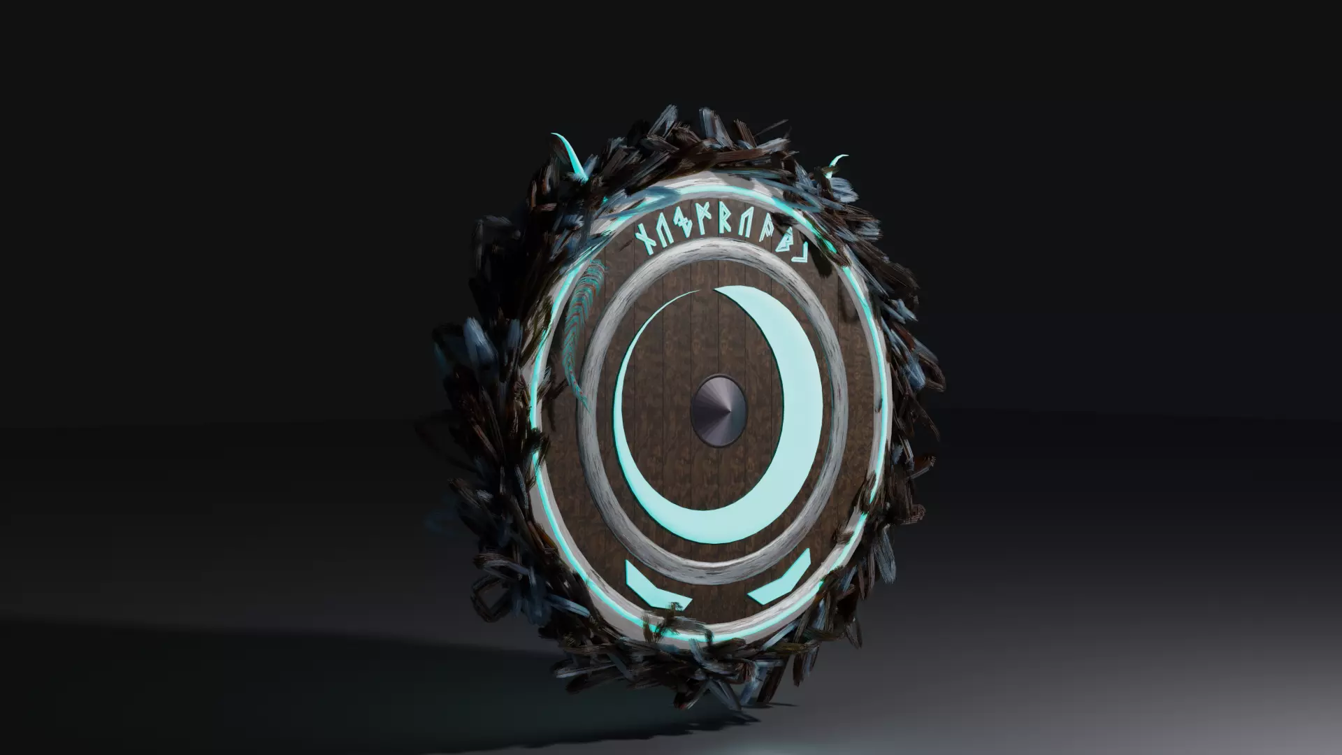 Stylized Nordic Shield 3D model_0