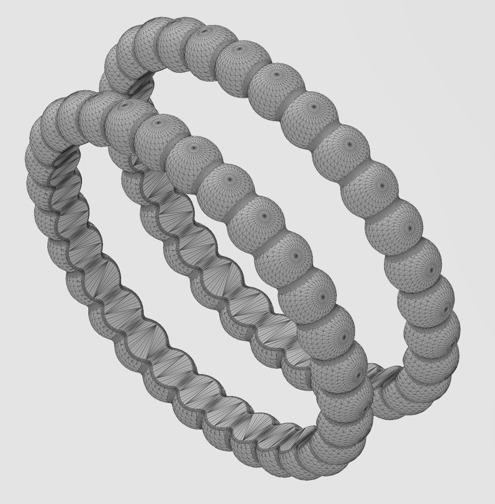 Bubble pattern band 3D print model_11