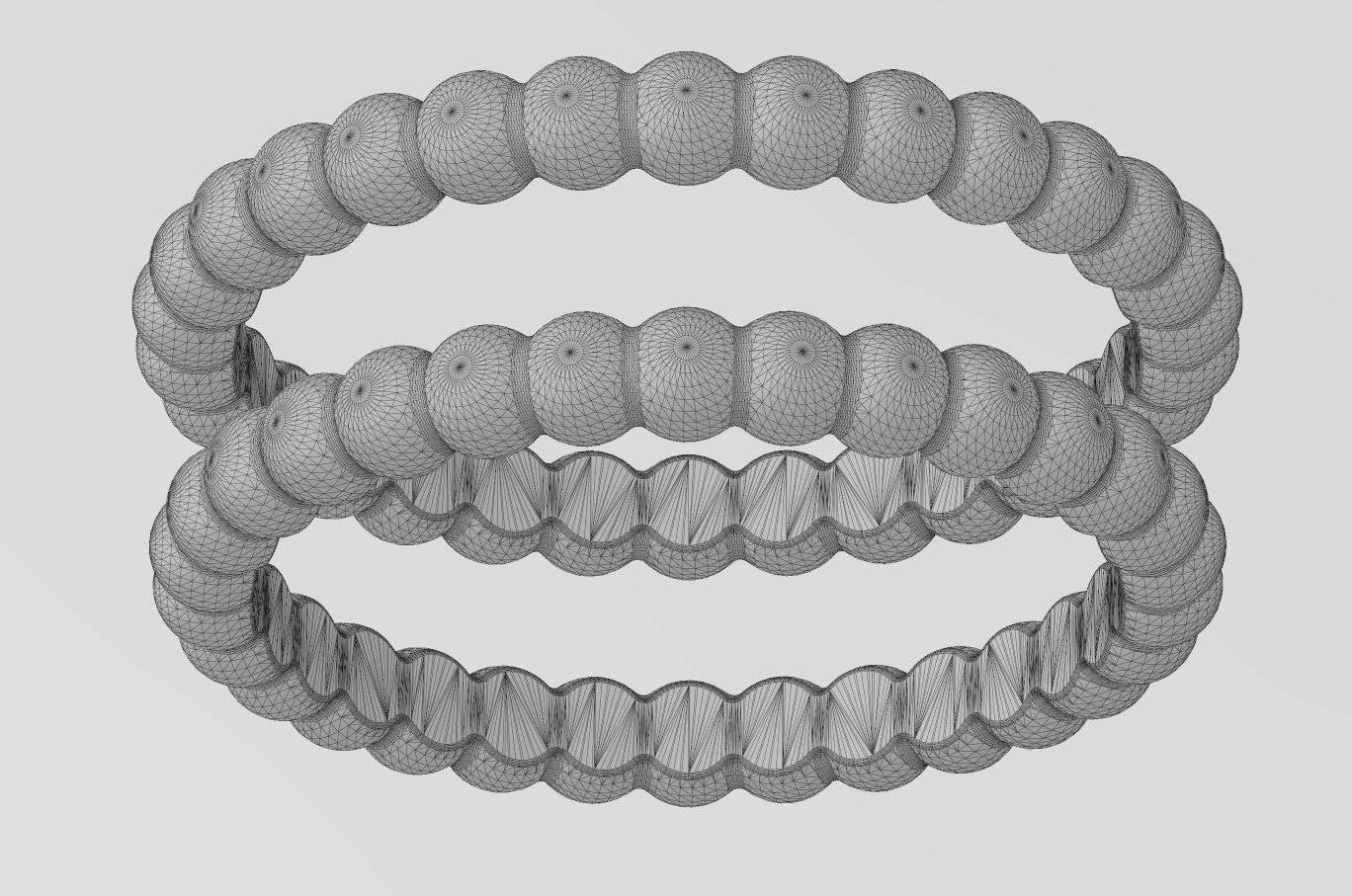 Bubble pattern band 3D print model_12