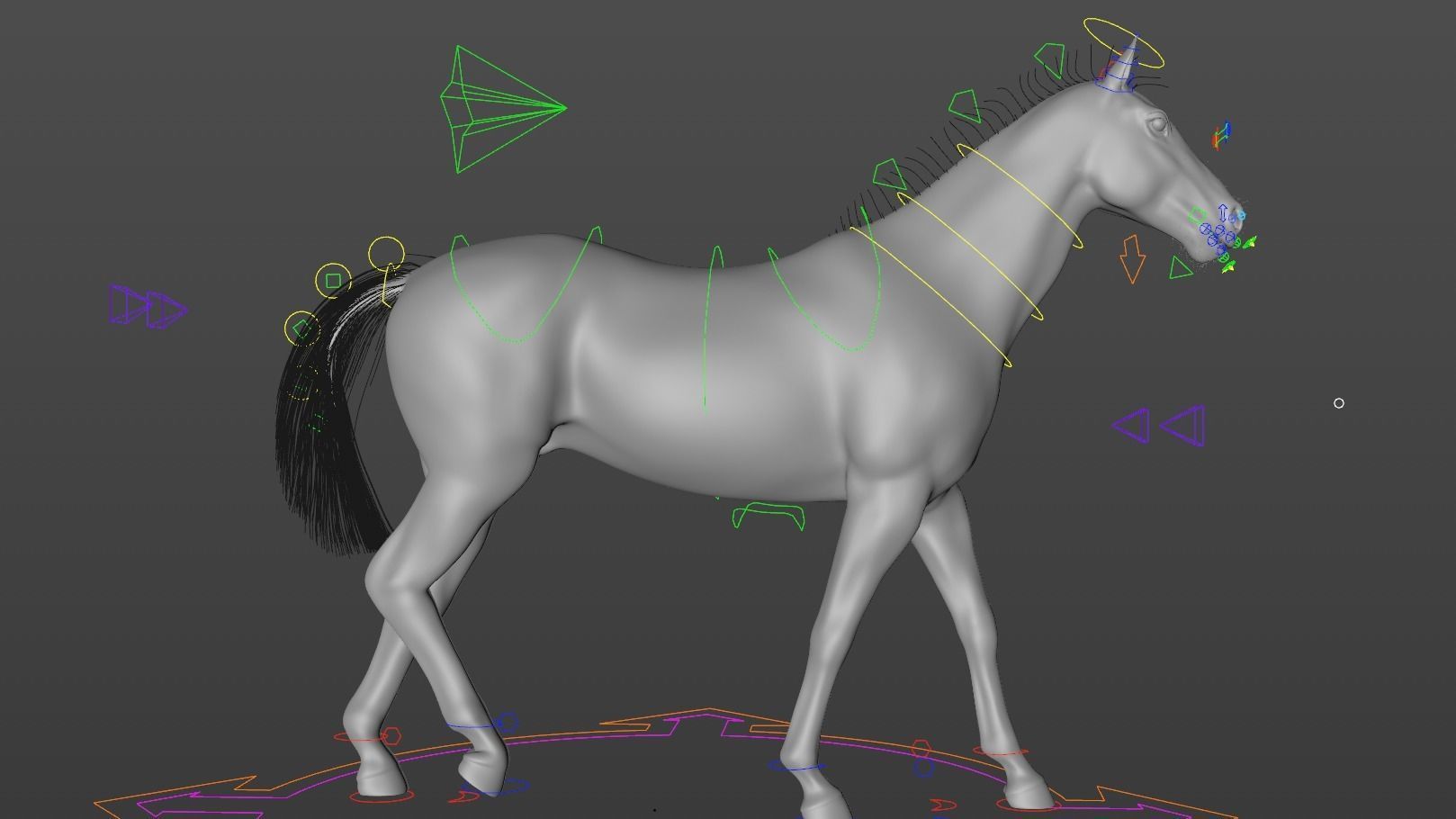 Rigged and Animated Stallion 3D model_20