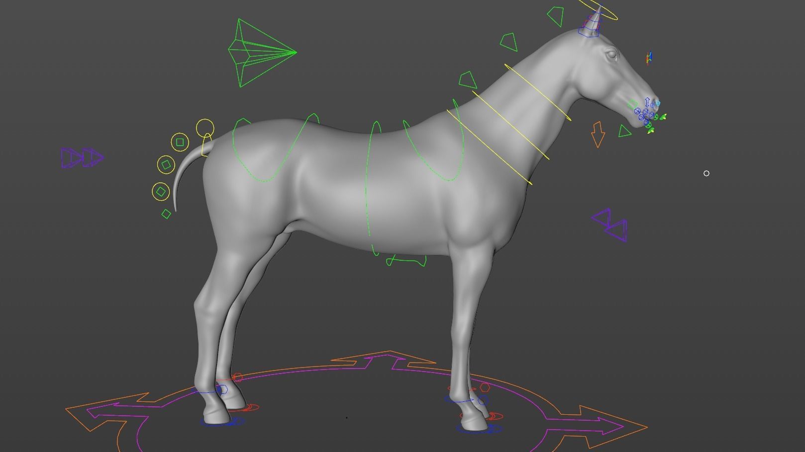 Rigged and Animated Stallion 3D model_18