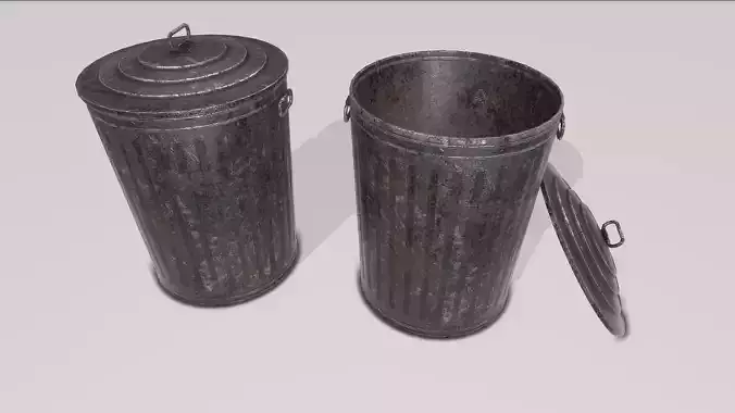 Old Metalic Trashcan