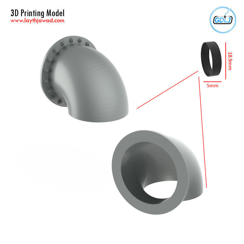 Sewage Pipe Assembly 3D print model_2