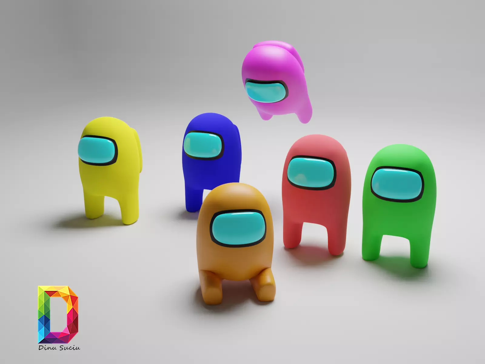 among us Rigged multicolor fbx  Low-poly 3D model_0