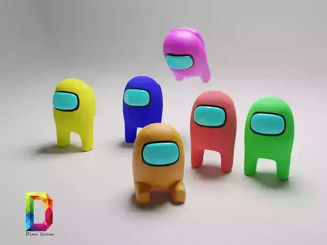 among us Rigged multicolor fbx  Low-poly 3D model