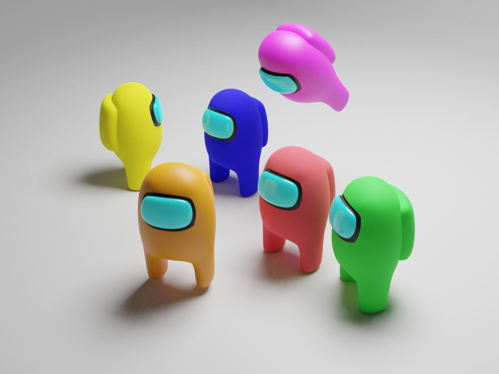 among us Rigged multicolor fbx  Low-poly 3D model_9